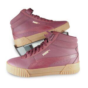 Puma Karina Mid Sneakers Women's 9 Burgundy / Gold / Gum 373233-04‎